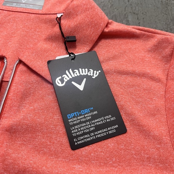 Callaway Women's Opti-Dri Coral Heather 1/4 Zip Golf Polo Shirt Size XS - Picture 3 of 6